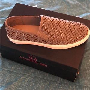 NIB Material Girl Taupe Slip Ons